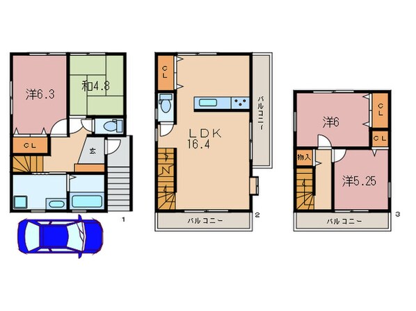 西宮市松ケ丘町住宅の物件間取画像